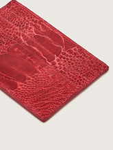 Load image into Gallery viewer, CARDHOLDER FLAME RED OSTRICH SHIN
