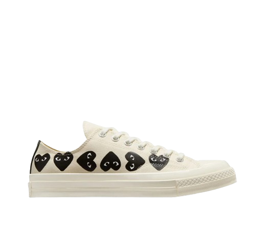 WHITE MULTI HEART LOW TOP CONVERSE