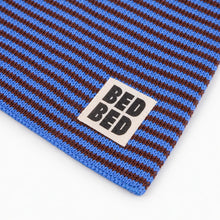 Load image into Gallery viewer, COTTON KNIT THROW - BLUE BELL &amp; ROOT BEER BROWN
