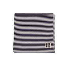 Load image into Gallery viewer, COTTON KNIT THROW - DARK DENIM &amp; ECRU
