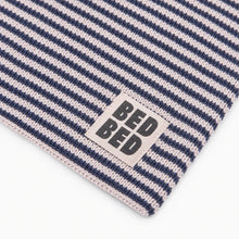 Load image into Gallery viewer, COTTON KNIT THROW - DARK DENIM &amp; ECRU
