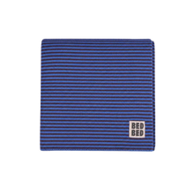 Load image into Gallery viewer, COTTON KNIT THROW - BLUE BELL &amp; ROOT BEER BROWN
