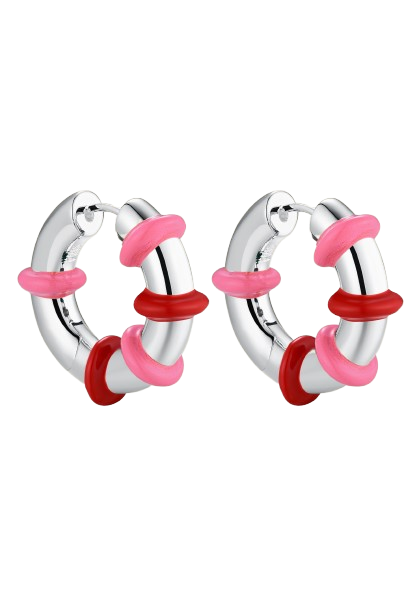 HULA HOOP / RED & PINK SILVER