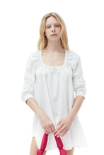 Load image into Gallery viewer, COTTON POPLIN SQUARE NECK MINI DRESS BRIGHT WHITE
