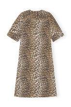 Load image into Gallery viewer, PRINTED COTTON WIDE MIDI FRESS BIG LEOPARD ALMOND
