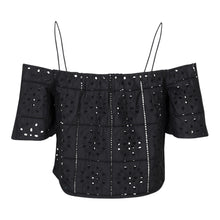 Load image into Gallery viewer, BRODERIE ANGLAISE TOP BLACK
