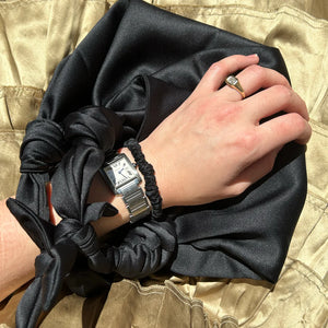 SILK SCRUNCHIES BLACK