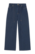 Load image into Gallery viewer, HEAVY DENIM WIDE DRAWSTRING JEANS RINSE
