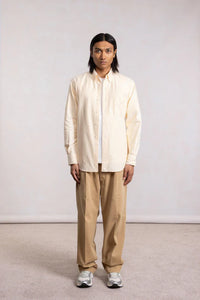 CORPORATE SHIRT BEIGE/WHITE STRIPES