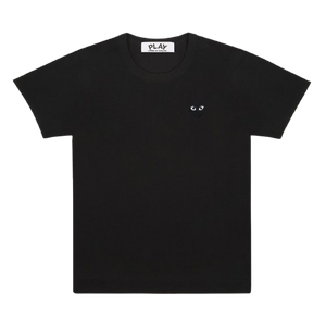 BLACK T-SHIRT WITH BLACK EMBROIDERED HEART