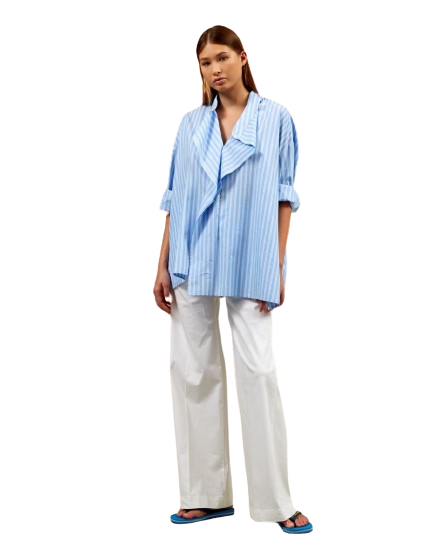 PENELOPE SHIRT POPLIN LIGHT BLUE STRIPES