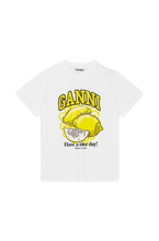 Load image into Gallery viewer, BASIC JERSEY LEMON RELXED T-SHIRT BRIGHT WHITE
