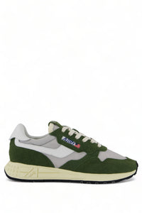 REELWIND LOW SNEAKERS IN GREEN AND WHITE NYLON AND SUEDE