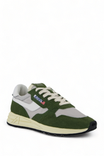 Load image into Gallery viewer, REELWIND LOW SNEAKERS IN GREEN AND WHITE NYLON AND SUEDE
