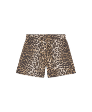 Load image into Gallery viewer, PRINTED COTTON ELASTICATED SHORTS BIG LEOPARD ALMOND
