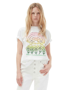 BASIC JERSEY RAINBOW RELAXED T-SHIRT BRIGHT WHITE