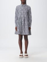 Load image into Gallery viewer, PRINTED COTTON MINI SHIRT DRESS EGRET
