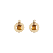 Load image into Gallery viewer, KIMIYA EARRINGS KHAKI TIGERS EYE
