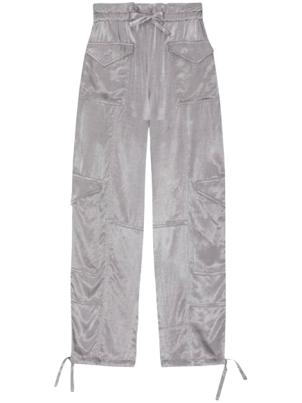 WASHED SATIN PANTS FROST GREY