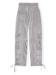 WASHED SATIN PANTS FROST GREY