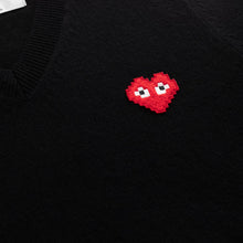 Load image into Gallery viewer, SPACE INVADER V-NECK SWEATER BLACK
