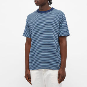 HERITAGE STRIPED T-SHIRT DARK BLUE/STONE