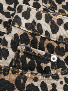 SKIRT PRINT DENIM LEOPARD