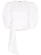 WHITE WRAP BLOUSE
