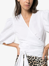 Load image into Gallery viewer, WHITE WRAP BLOUSE
