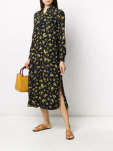 Load image into Gallery viewer, SHIRT DRESS PRINTED CREPE BLACK
