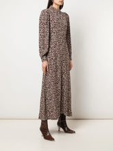 Load image into Gallery viewer, MAXI DRESS PRINTED CREPE CHOCOLATE
