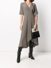 Load image into Gallery viewer, WRAP DRESS PRINTED CREPE TANNIN
