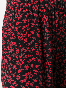 PANTS PRINTED CREPE BLACK/RED