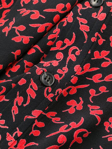 SHIRT DRESS PRINTED CREPE BLACK/RED