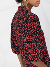 Load image into Gallery viewer, SHIRT DRESS PRINTED CREPE BLACK/RED

