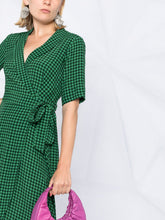 Load image into Gallery viewer, WRAP DRESS PRINTED CREPE FOLIAGE GREEN
