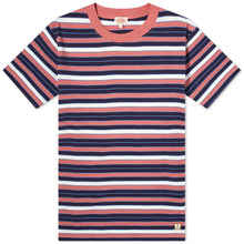 Load image into Gallery viewer, HERITAGE STRIPED T-SHIRT ROSEWOOD/NAVY/OZERO BLUE
