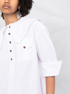 OVERSIZED SHIRT DRESS COTTON POPLIN BRIGHT WHITE
