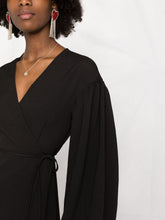 Load image into Gallery viewer, WRAP DRESS HEAVY CREPE BLACK
