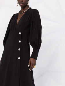 WRAP DRESS SUITING BLACK