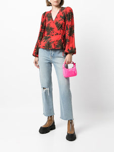 WRAP BLOUSE HIGH RISK RED