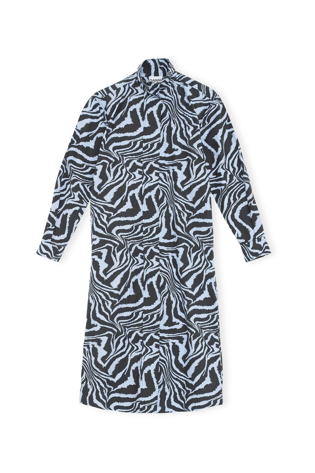 SHIRT DRESS PRINTED COTTON POPLIN FOREVER BLUE – Maison Mara