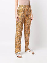 Load image into Gallery viewer, ELASTICATED MID WAIST PANTS PRINTED CREPE BRIGHT MARIGOLD
