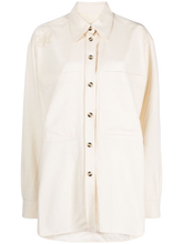 Load image into Gallery viewer, FABIAN CREME OVERSHIRT WITH LARGE PATCH POCKETS AND EMBROIDERY
