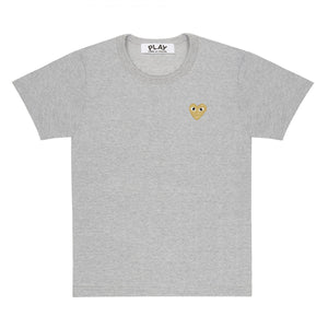 GREY T-SHIRT GOLD EMBROIDERED HEART