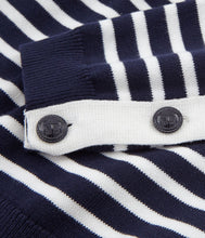 Load image into Gallery viewer, BRETON SWEATER WITH BUTTON SLEEVE DETAIL
