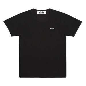 FITTED BLACK T-SHIRT WITH BLACK EMBROIDERED HEART