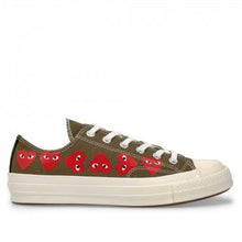 Load image into Gallery viewer, KHAKI LOW TOP MULTI HEART CONVERSE
