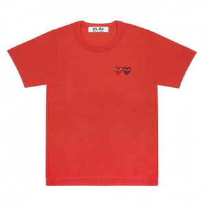RED T-SHIRT WITH DOUBLE HEART