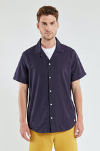 Load image into Gallery viewer, SHIRT SHORT SLEEVE SHARKFIN COLLAR NAVY
